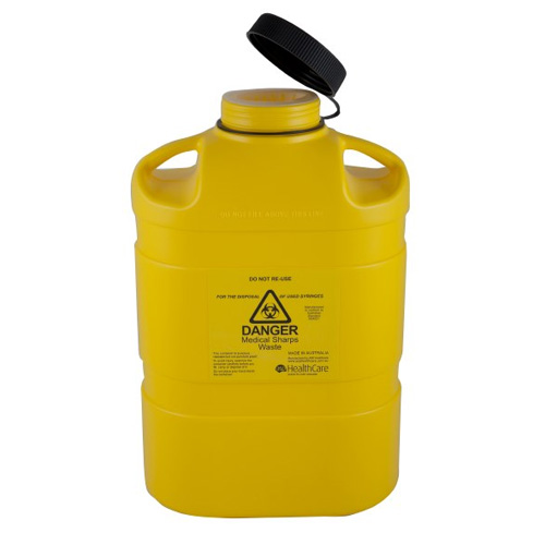 Sharps Container Fittank 8 Ltr Screw Top With Insert Biohazard Bins