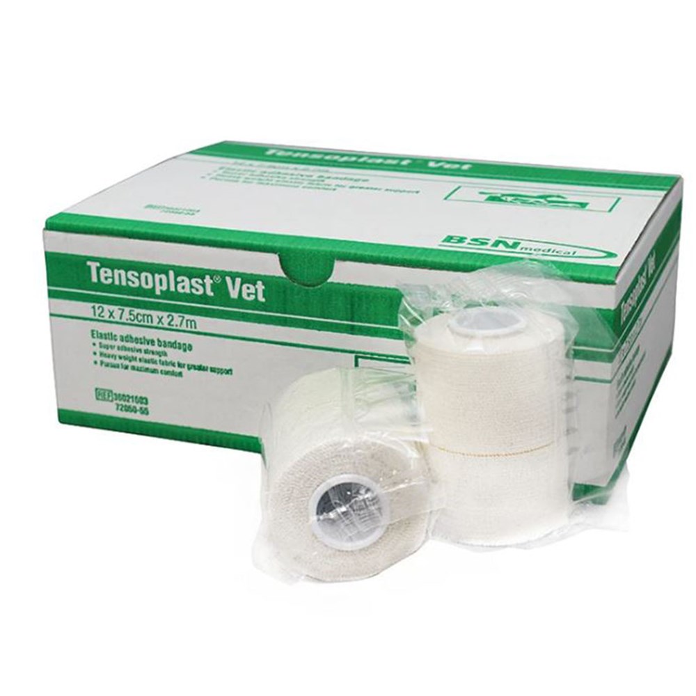 Tensoplast Adhesive Bandages 7.5cm x 2.3m Vet Yellow Line - SSS Australia -  SSS Australia Medical Supplies, Equipment & Consumables