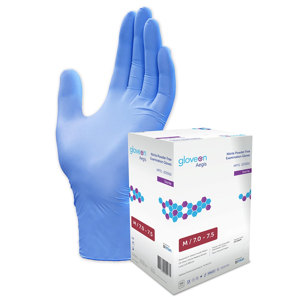 cura blue nitrile gloves