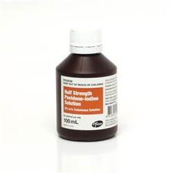 Povidone Iodine 5% 100ml Half Strength Irrigating