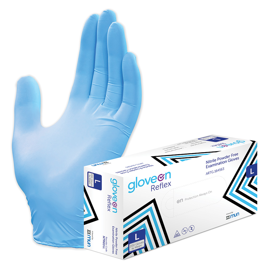 Reflex Nitrile Powder Free Glove N/S Large B200 - SSS Australia - SSS ...