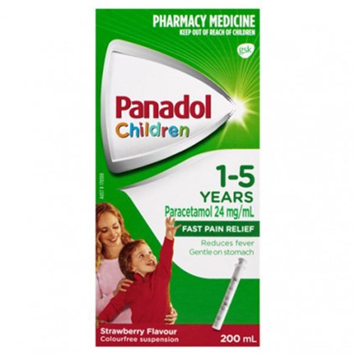 Panadol Colour Free Suspension Strawberry 200ml 5-12 Yrs SM