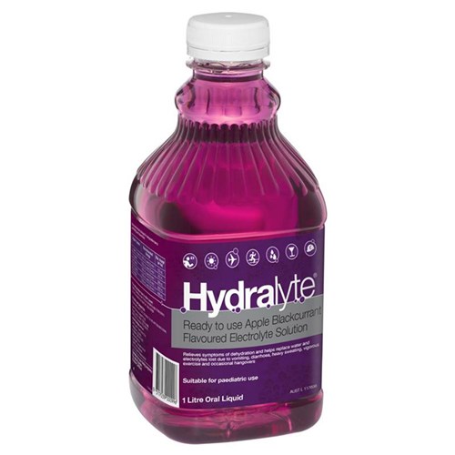 Hydralyte Electrolyte Solution Apple/Black Currant 1 Lt