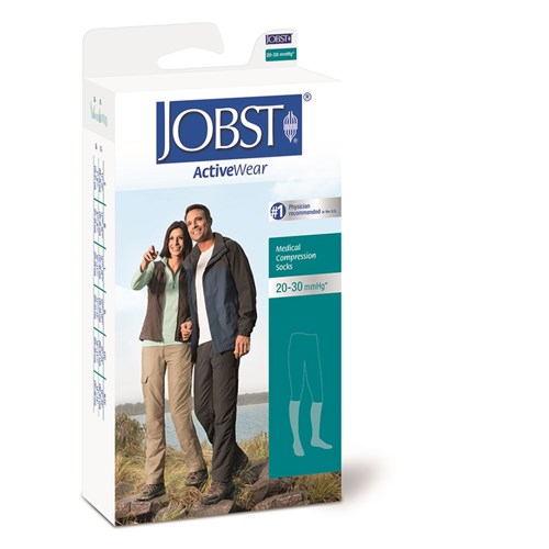 Jobst Activewear Socks Unisex 20-30mmHg Large White