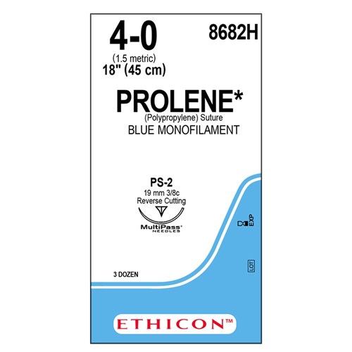 Sutures Prolene Ethicon 4/0 PS-2 19mm 3/8 Prec RC 45cm Blue